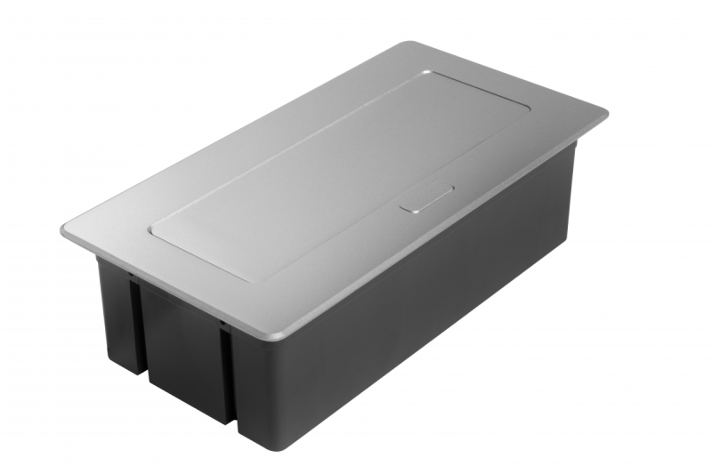 MULTISOFT Toma de Corriente para Muebles 2x Toma con Tierra, USB A+C, RJ45, Cable de Alimentación con Enchufe, Aluminio