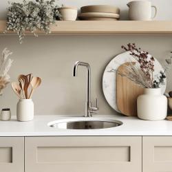 Pure.Sink Rondo Fregadero redondo de acero inoxidable para encastrar a ras, bajo encimera y sobre encimera, 37 cm, RD375-SS