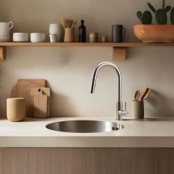 Pure.Sink Rondo Acero Inoxidable Redondo Fregadero de instalación plana, inferior y superior 38 cm PRN38-02