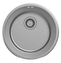 Pure.Sink Rondo Acero Inoxidable Redondo Fregadero de instalación plana, inferior y superior 38 cm PRN38-02