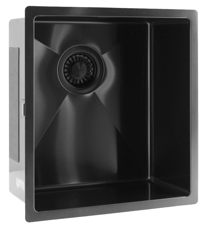 Pure.Sink Luxion PVD Fregadero negro 36 x 40 cm para encastrar, empotrar y montar en superficie PLX3640-63