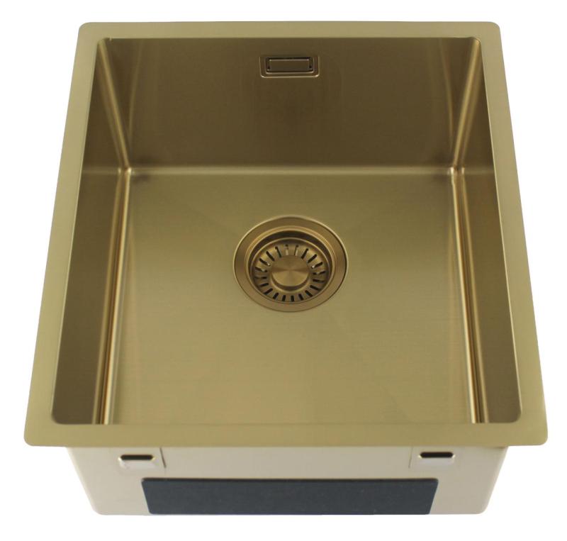 Pure.Sink Luxion Fregadero dorado 36 x 40 cm para encastrar, empotrar y montar en superficie PLX3640-60