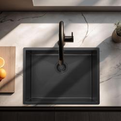 Pure.Sink Luxion Fregadero PVD negro 55 x 40 cm para encastrar, empotrar y montar en superficie PLX5540-63