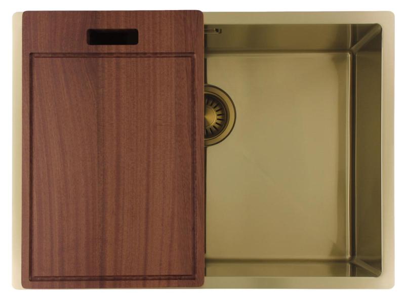 Pure.Sink Luxion Fregadero dorado 55 x 40 cm para encastrar, empotrar y montar en superficie PLX5540-60