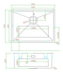 Pure.Sink Luxion Fregadero de cobre 55 x 40 cm para encastrar, empotrar y montar en superficie PLX5540-62