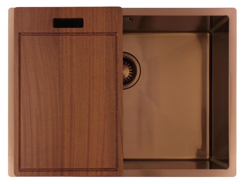 Pure.Sink Luxion Fregadero de cobre 55 x 40 cm para encastrar, empotrar y montar en superficie PLX5540-62