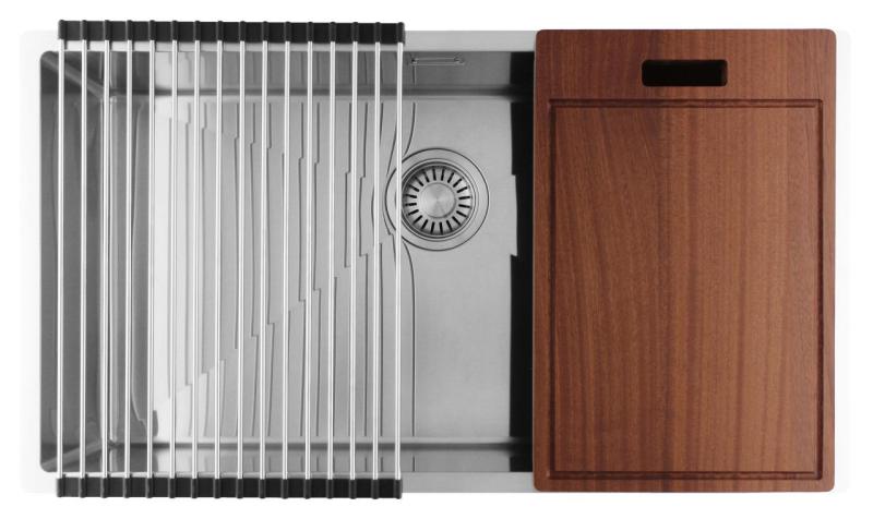 Pure.Sink Luxion Fregadero grande de acero inoxidable 74 x 40 cm, para encastrar, empotrar y montar en superficie PLX7440-02