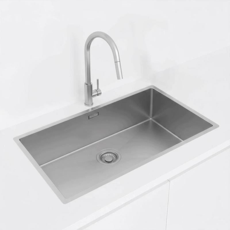 Pure.Sink Luxion Fregadero grande de acero inoxidable 74 x 40 cm, para encastrar, empotrar y montar en superficie PLX7440-02