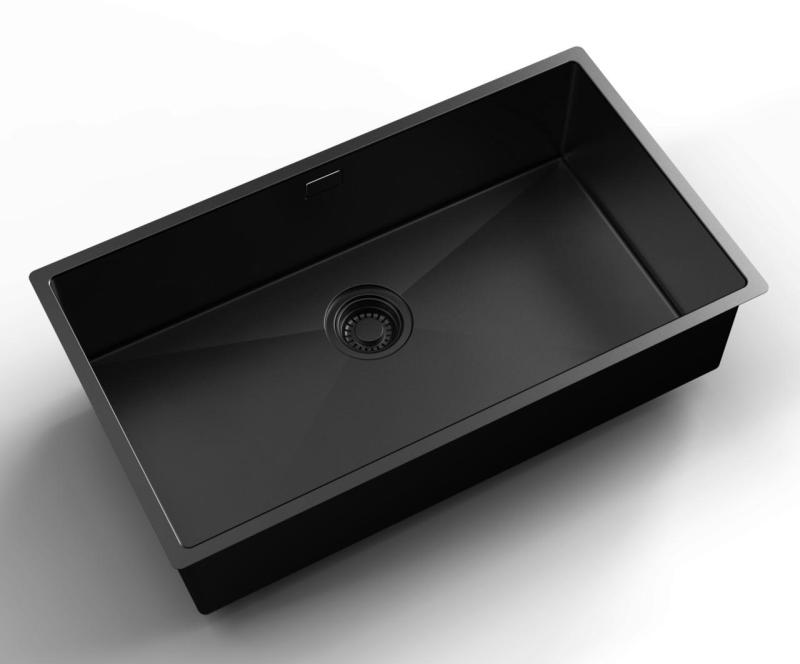 Pure.Sink Luxion Fregadero grande PVD negro 74 x 40 cm, para encastrar, empotrar y montar en superficie PLX7440-63