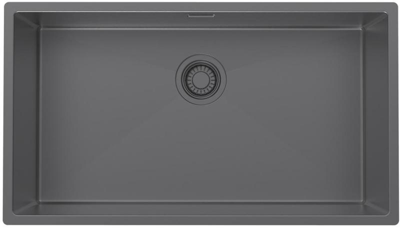 Pure.Sink Luxion Fregadero grande de metal Gun 74 x 40 cm, para encastrar, empotrar y montar en superficie PLX7440-61