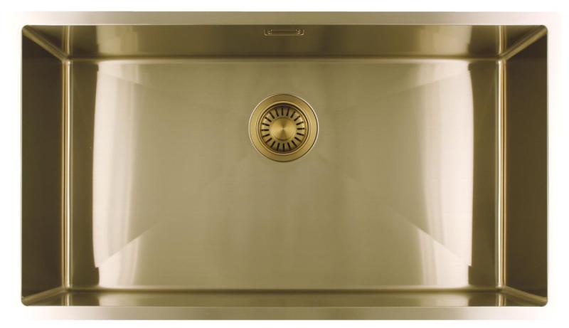 Pure.Sink Luxion Fregadero grande dorado 74 x 40 cm, para encastrar, empotrar y montar en superficie PLX7440-60