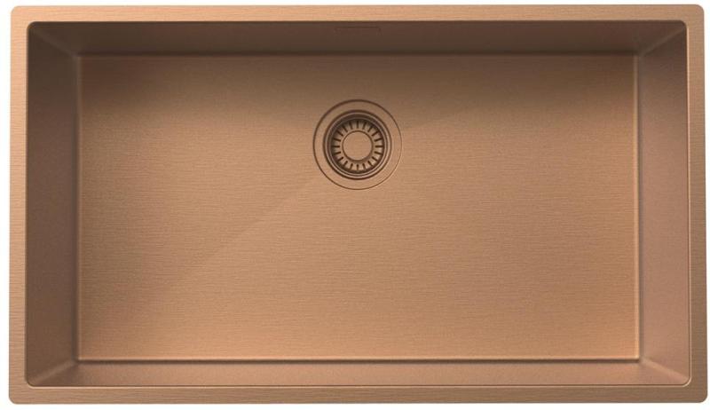 Pure.Sink Luxion Fregadero grande de cobre 74 x 40 cm, para encastrar, empotrar y montar en superficie PLX7440-62