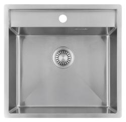 Pure.Sink Luxion Fregadero de acero inoxidable 51 x 50 cm Tapwing con banco para grifo PLX5150T-02