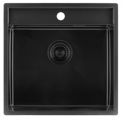 Pure.Sink Luxion PVD Fregadero negro 51 x 50 cm Grifo con orificio para grifo PLX5150T-63