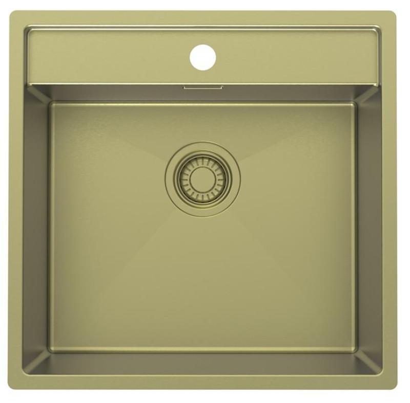 Pure.Sink Luxion Fregadero dorado 51 x 50 cm Grifo con orificio para grifo PLX5150T-60