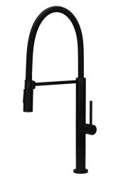 Pure.Sink Luxion Grifo de cocina mate negro profesional con caño flexible y 2 tipos de chorro PLXFLEX-10