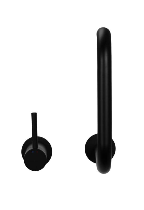 Pure.Sink Luxion Grifo de cocina negro mate de 2 orificios con caño redondo PLX2HR-10