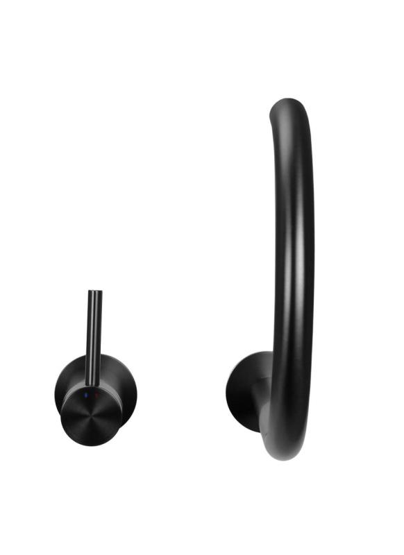 Pure.Sink Luxion Grifo de cocina Gun metal de 2 orificios con caño redondo PLX2HR-61