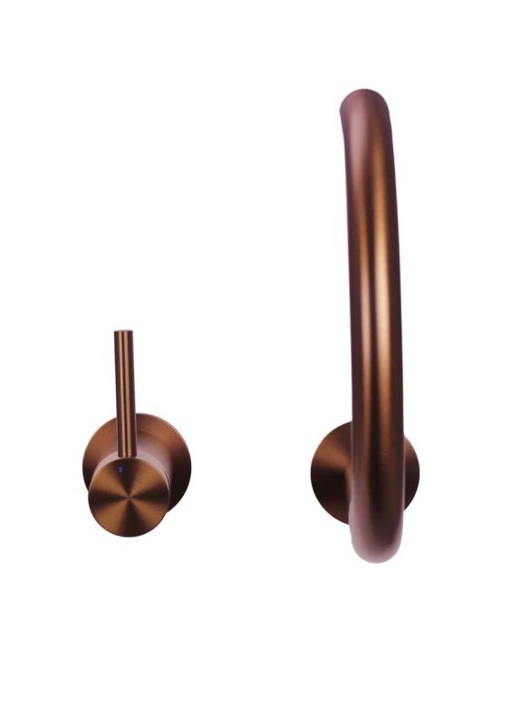 Pure.Sink Luxion Grifo de cocina de cobre de 2 orificios con caño redondo PLX2HR-62