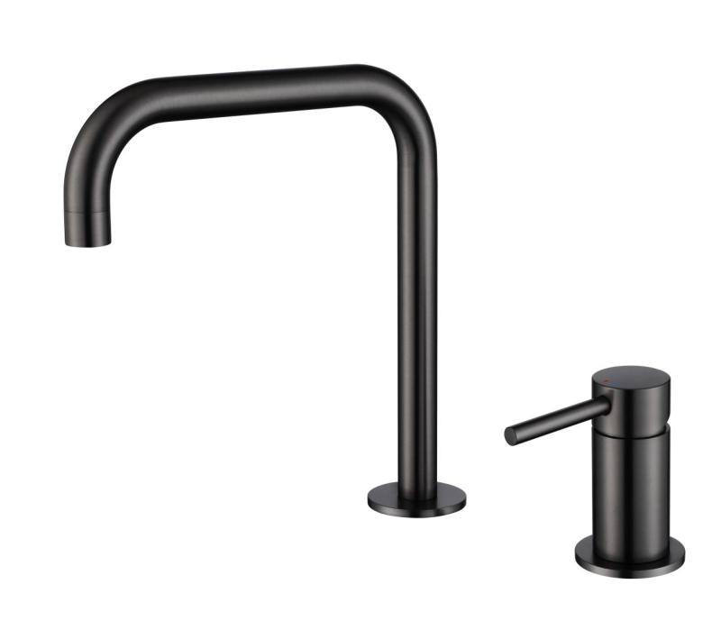 Pure.Sink Luxion Grifo de cocina negro mate de 2 orificios con caño en U PLX2HU-10