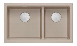 Quadri Newport II Fregadero Doble de Granito Beige Empotrable 702 x 390 mm con tapón de acero inoxidable 1208971757