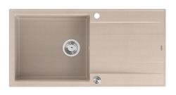 Quadri Luton beige granito montado fregadero con superficie de drenaje reversible 100x50cm con tapón de acero inoxidable 1208971772
