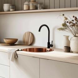 Pure.Sink Rondo Cobre Lavabo Redondo de empotrar, de bajo encastre y de sobreponer 38 cm PRN38-62