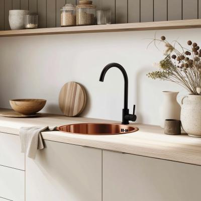Pure.Sink Rondo Copper Round Sink flat installation, undermount and topmount 38 cm PRN38-62