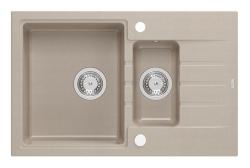 Quadri Cardigan Pearl Beige 1,5 lavabo de granito con superficie de drenaje reversible 78x50cm 1208971815