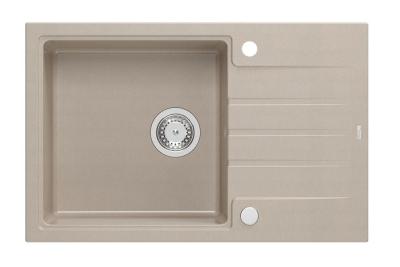 Quadri Cardigan Pearl Beige granite built-in sink with reversible drainer 78x50cm 1208971816