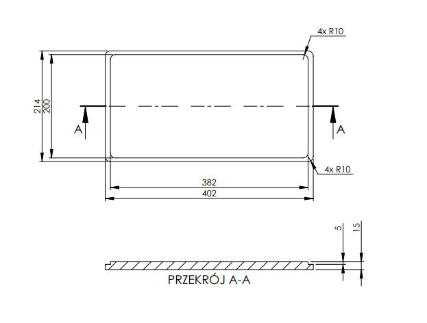 Tabla de cortar de haya Granitemy para un fregadero 402mm x214mm 1208971830