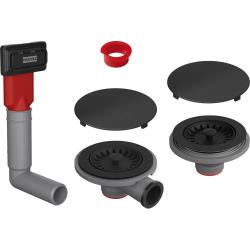 Franke MRG Conjunto de desagüe 2 cubetas, 1 rebosadero oculto, Negro mate 112.0658.484