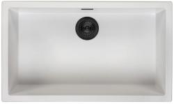 Ausmann Fibre blanco gran fregadero de 70x40cm para montaje inferior, superior y a ras con tapón automático negro 1208971905