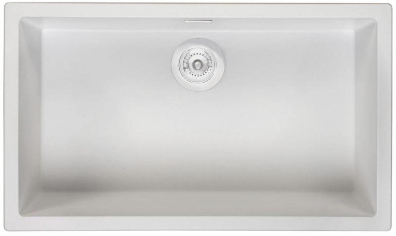 Ausmann Fibra blanca gran fregadero 70x40cm de montaje inferior, superior y a ras con tapón automático blanco 1208971909