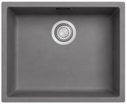 Ausmann Fibre hormigón gris fregadero empotrable de 50x40cm, empotrado y de montaje superficial con tapón automático de acero inoxidable 1208971915