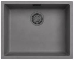 Ausmann Fibre hormigón gris fregadero 50x40cm para montaje inferior, superior y empotrado con tapón automático de metal color pistola 1208971919