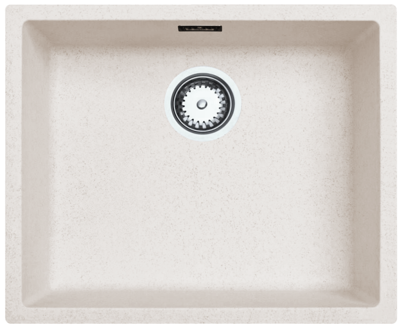 Ausmann Fibre lavabo de arena blanco 50x40cm de montaje inferior, superior y a ras con tapón automático de acero inoxidable 1208971930