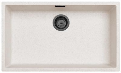 Ausmann Fibre sand white large sink 70x40cm undermount, topmount and flush mount with automatic gun metal plug 1208971939
