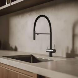 Pure.Sink Elite Acero Flex 3-vías PVD gun metal grifo de cocina con salida flexible y Agua Filtrada PS8110-61