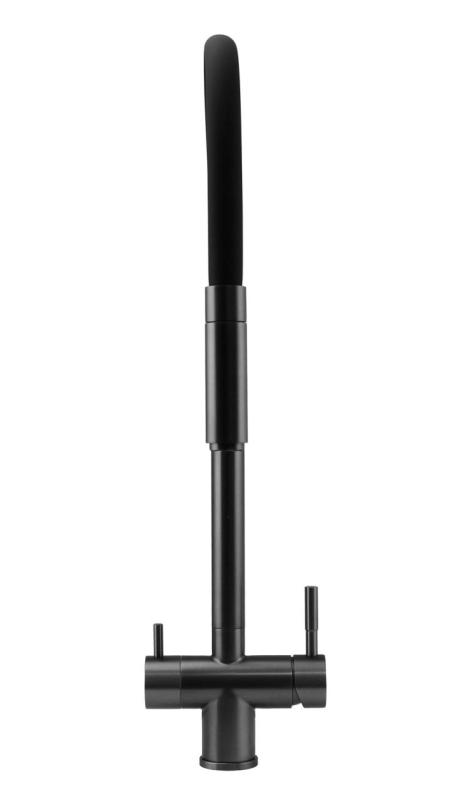 Pure.Sink Elite Acero Flex 3-vías PVD gun metal grifo de cocina con salida flexible y Agua Filtrada PS8110-61