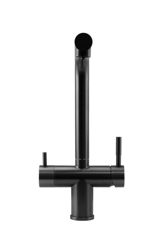 Pure.Sink Elite Steel Clear-S PVD de metal de pistola 3-vías Grifo de cocina con salida retráctil y agua filtrada PS8120-61