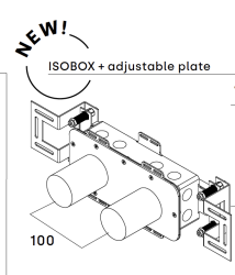 Waterevolution Built-in 2-hole basin mixer with adjustable spout T1.16.EBI