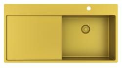 Pure.Sink Exclusivo Fregadero dorado con escurridor 100 x 52 cm Grifo Tapwing a la derecha PEX47100RT-60
