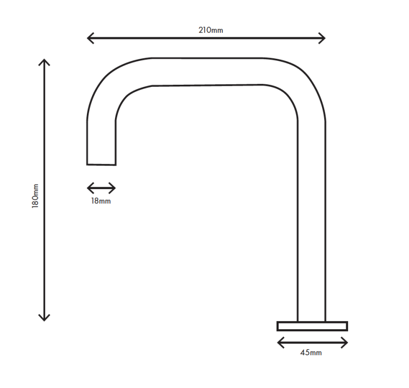 MURO TUA Grifo de lavabo de 2 orificios cromado con caño en ángulo 1208972108