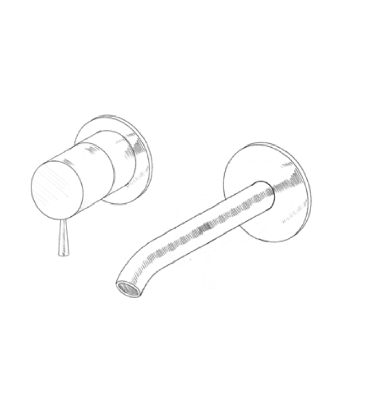 MURO TUA Grifo empotrado en pared para lavabo, cromado M1.AB1.2.CR