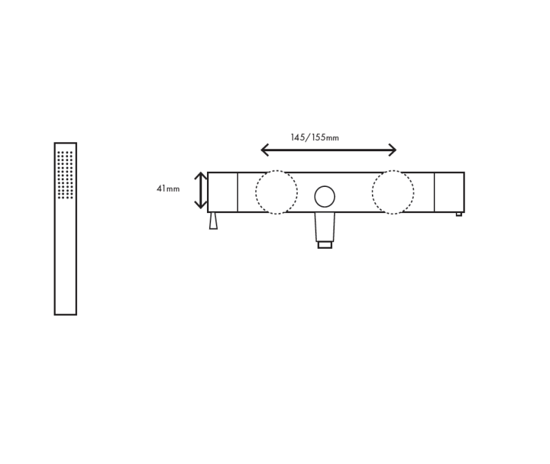 MURO TUA Termostato para bañera con juego de ducha de mano cromado M1.B2TH.CR