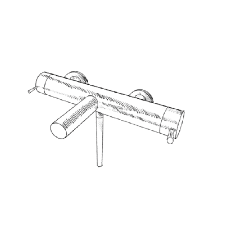 MURO TUA Termostato para bañera con juego de ducha de mano cromado M1.B2TH.CR
