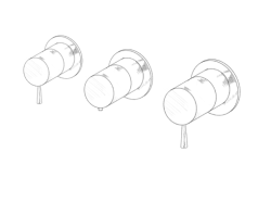 MURO TUA Grifo termostático empotrado para ducha con 2 llaves de paso cromadas M1.B34T.R.CR