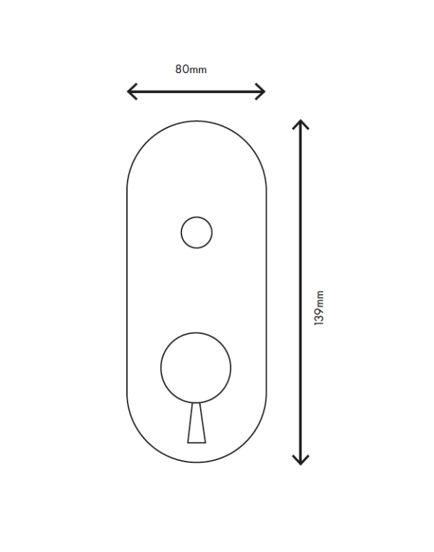 MURO TUA Mezclador empotrado en pared con botón selector cromado M1.B32.S.CR