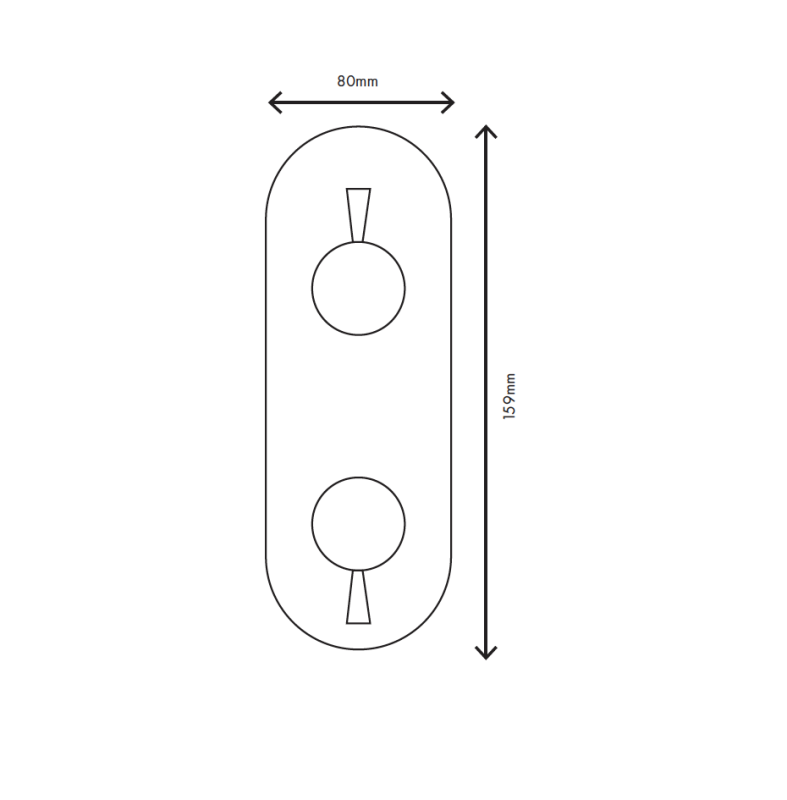 MURO TUA Mezclador empotrado en pared con selector de 3 vías cromado M1.B33.S.CR